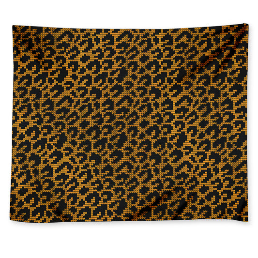Wild Leopard Knitted Pattern Print Tapestry