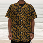 Wild Leopard Knitted Pattern Print Textured Short Sleeve Shirt