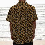 Wild Leopard Knitted Pattern Print Textured Short Sleeve Shirt