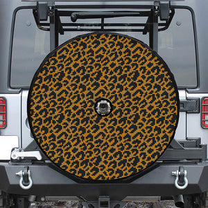 Wild Leopard Knitted Pattern Print Tire Cover With Camera Hole