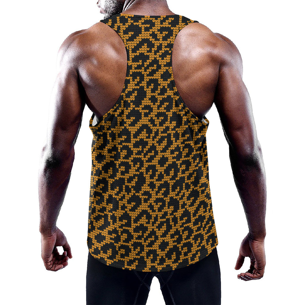 Wild Leopard Knitted Pattern Print Training Tank Top