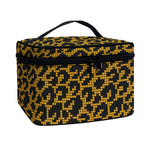 Wild Leopard Knitted Pattern Print Travel Makeup Bag