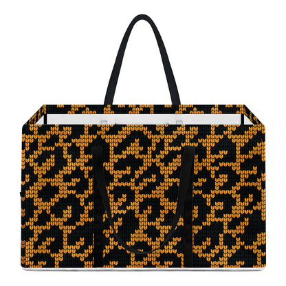 Wild Leopard Knitted Pattern Print Utility Tote Bag