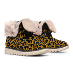 Wild Leopard Knitted Pattern Print Winter Boots