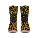 Wild Leopard Knitted Pattern Print Winter Boots