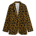 Wild Leopard Knitted Pattern Print Women's Blazer