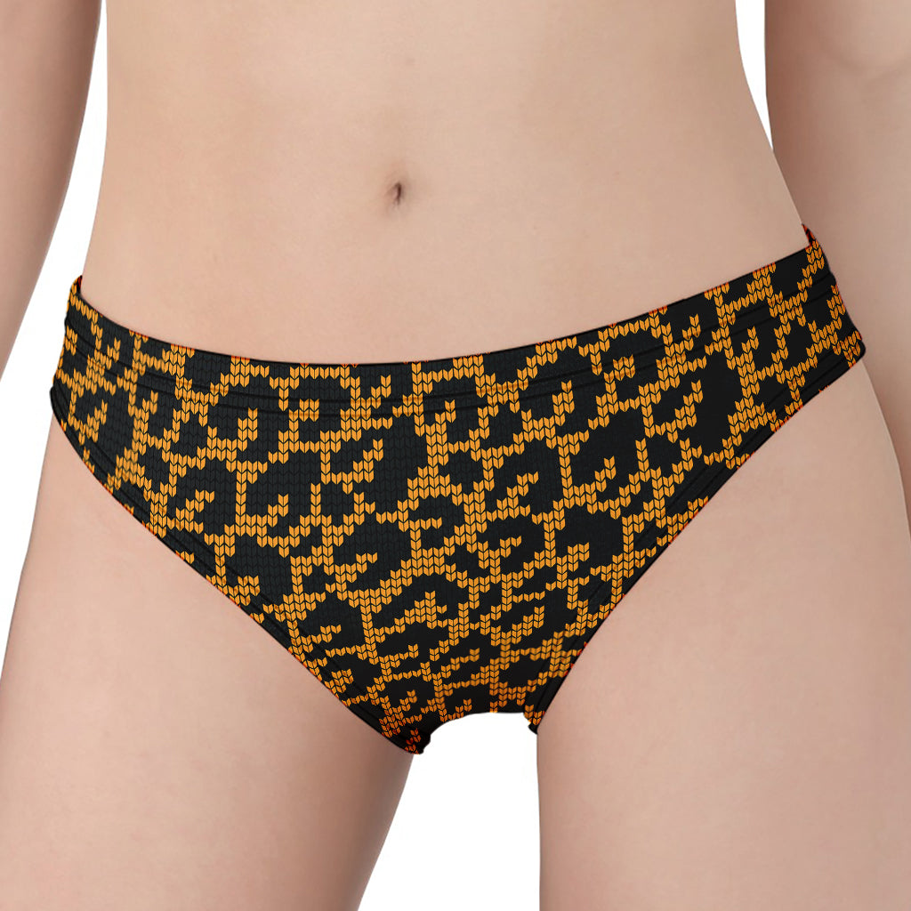 Wild Leopard Knitted Pattern Print Women's Panties