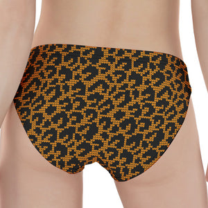 Wild Leopard Knitted Pattern Print Women's Panties