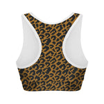 Wild Leopard Knitted Pattern Print Women's Sports Bra
