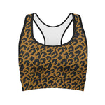 Wild Leopard Knitted Pattern Print Women's Sports Bra