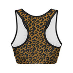 Wild Leopard Knitted Pattern Print Women's Sports Bra