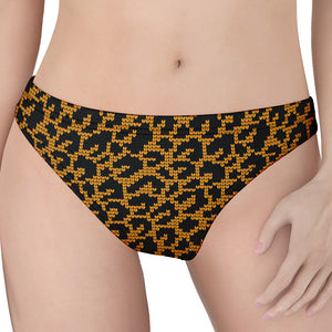 Wild Leopard Knitted Pattern Print Women's Thong