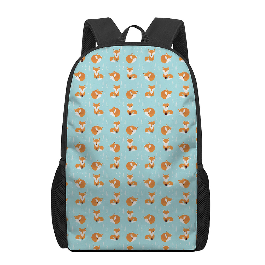 Winter Fox Pattern Print 17 Inch Backpack