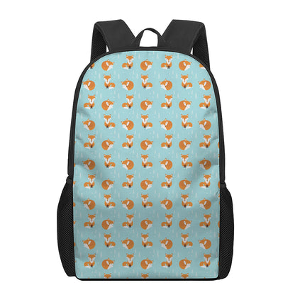 Winter Fox Pattern Print 17 Inch Backpack