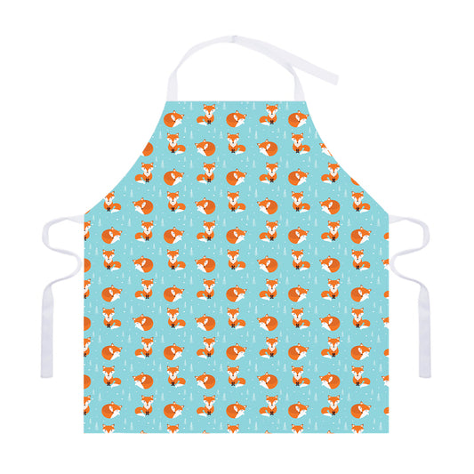 Winter Fox Pattern Print Adjustable Apron