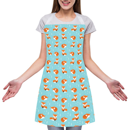 Winter Fox Pattern Print Adjustable Apron