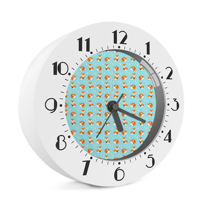 Winter Fox Pattern Print Alarm Clock