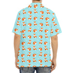 Winter Fox Pattern Print Aloha Shirt