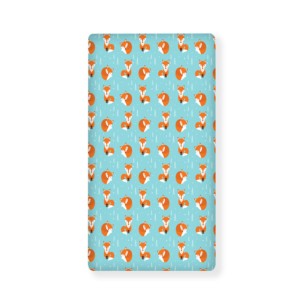 Winter Fox Pattern Print Baby Crib Sheet