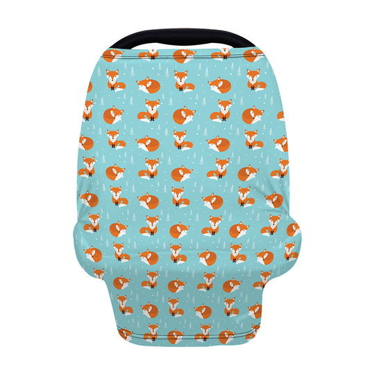 Winter Fox Pattern Print Baby Seat Cover