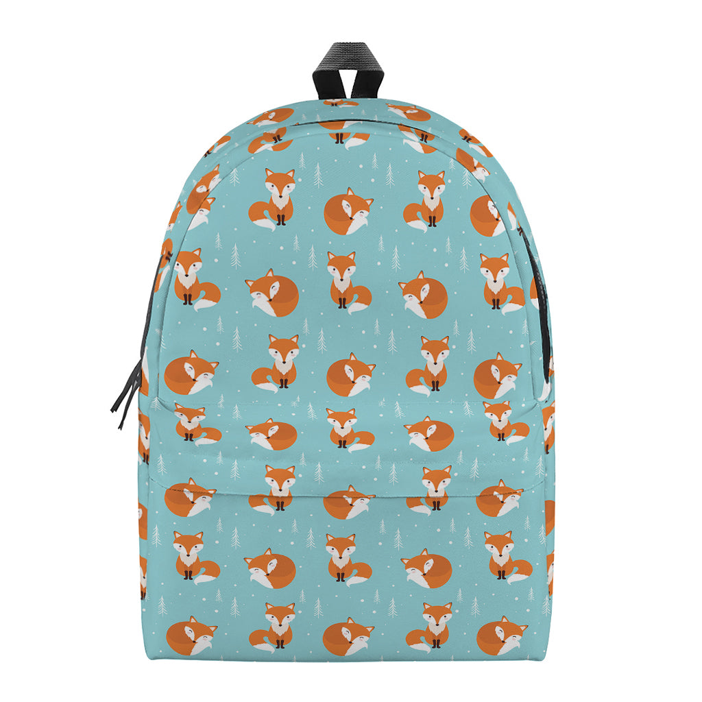 Winter Fox Pattern Print Backpack
