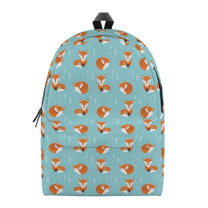 Winter Fox Pattern Print Backpack
