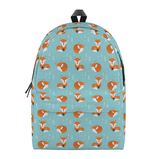 Winter Fox Pattern Print Backpack