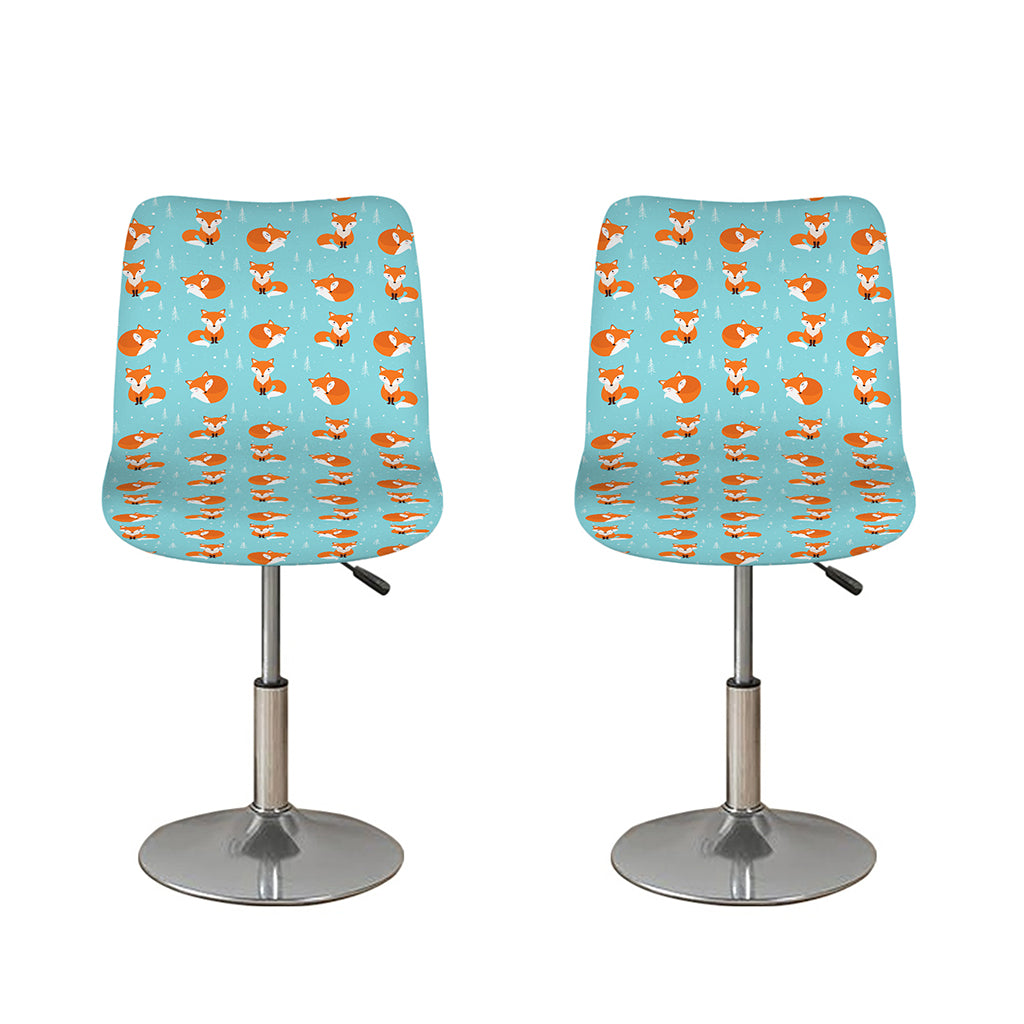 Winter Fox Pattern Print Bar Stool Covers