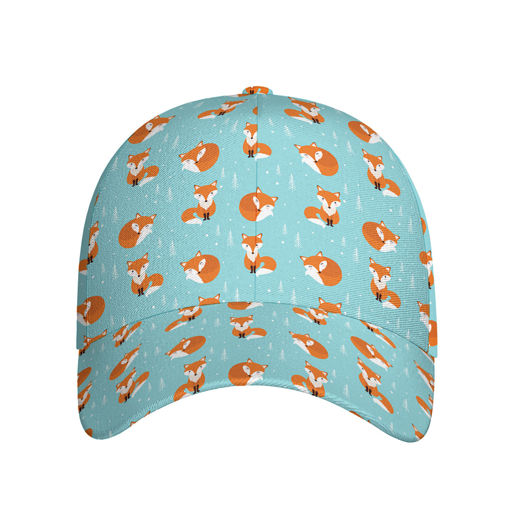 Winter Fox Pattern Print Baseball Cap