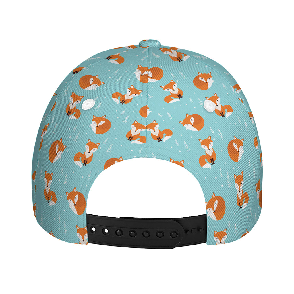 Winter Fox Pattern Print Baseball Cap