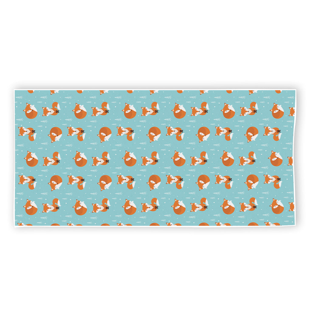 Winter Fox Pattern Print Beach Towel