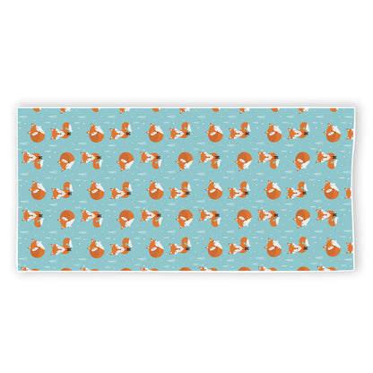 Winter Fox Pattern Print Beach Towel