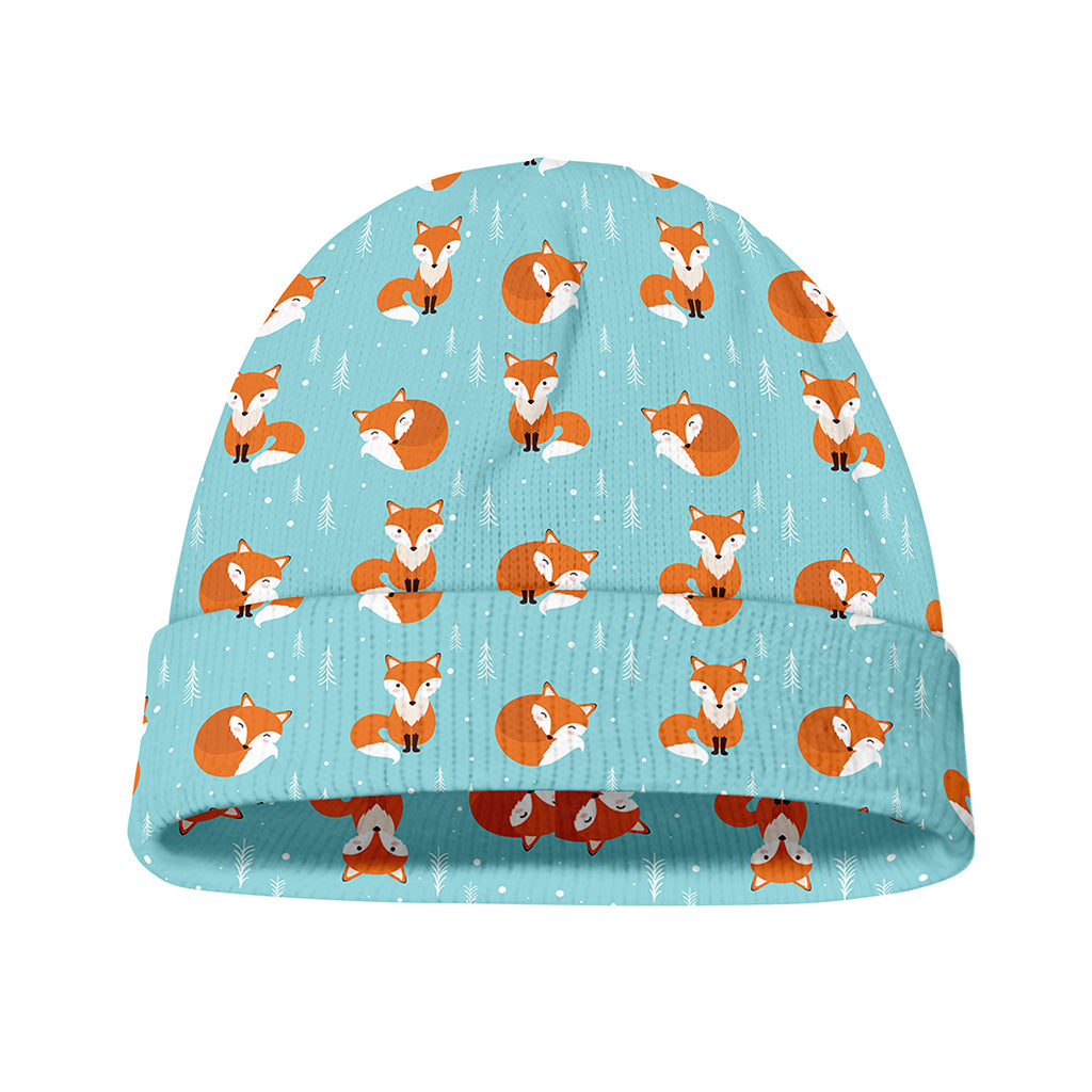 Winter Fox Pattern Print Beanie