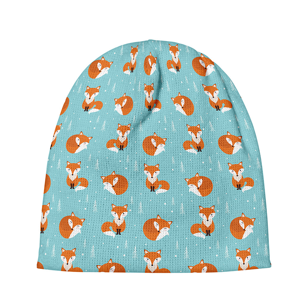 Winter Fox Pattern Print Beanie