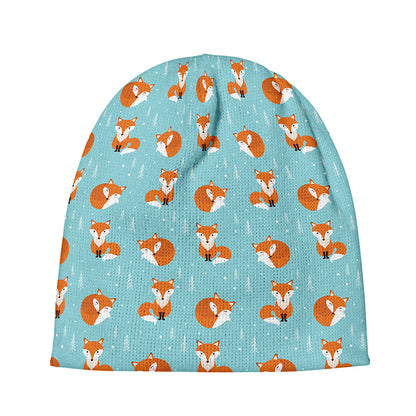 Winter Fox Pattern Print Beanie