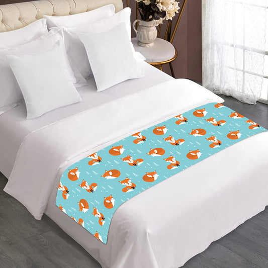 Winter Fox Pattern Print Bed Runner