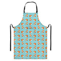 Winter Fox Pattern Print Bib Apron With Pocket