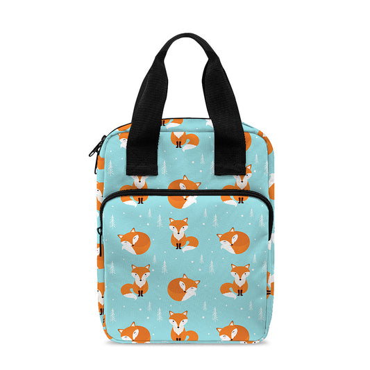 Winter Fox Pattern Print Bible Tote Bag