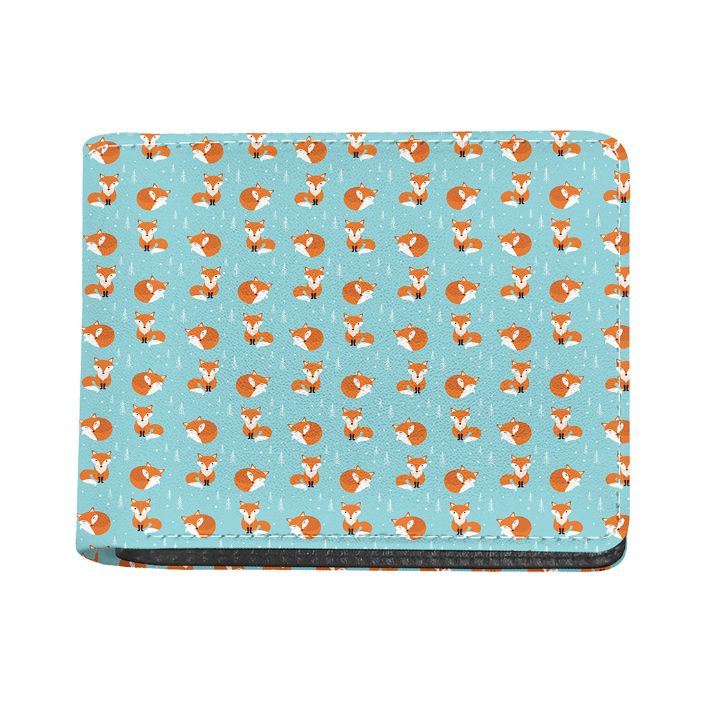 Winter Fox Pattern Print Bifold Wallet