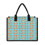 Winter Fox Pattern Print Canvas Tote Bag
