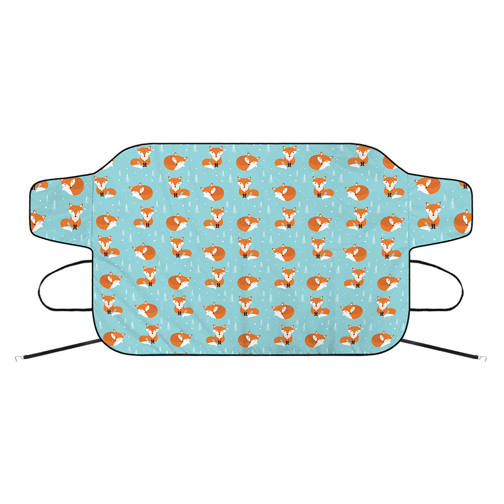 Winter Fox Pattern Print Car Windshield Snow Cover
