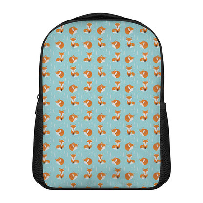 Winter Fox Pattern Print Casual Backpack