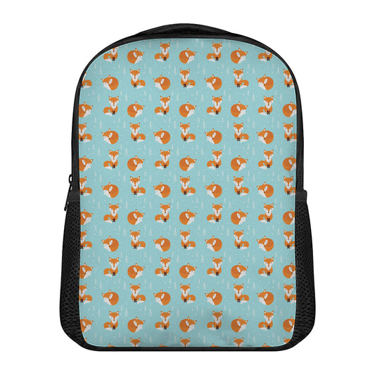 Winter Fox Pattern Print Casual Backpack