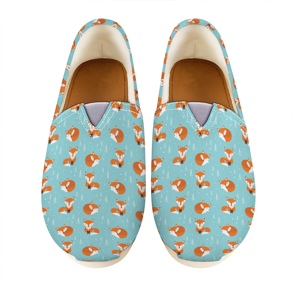 Winter Fox Pattern Print Casual Shoes