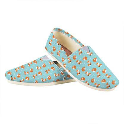 Winter Fox Pattern Print Casual Shoes