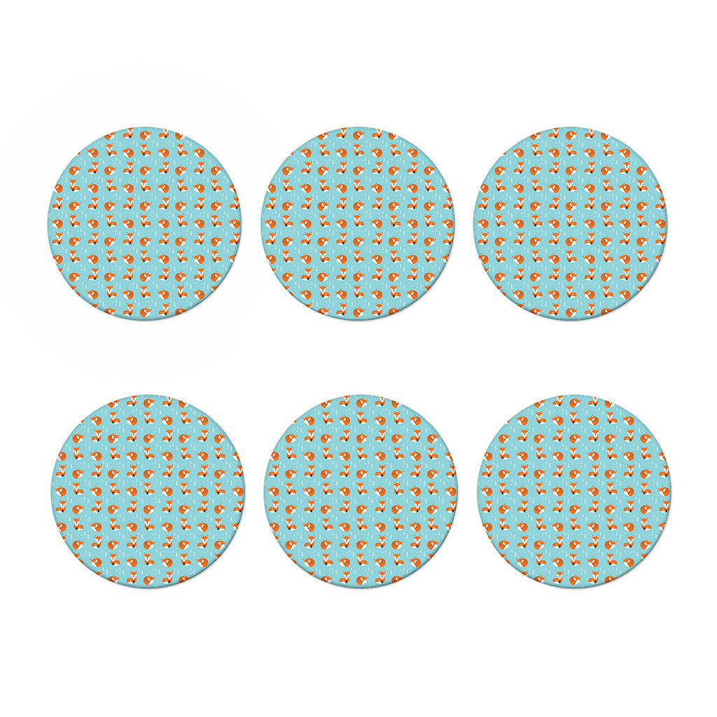 Winter Fox Pattern Print Coaster Set