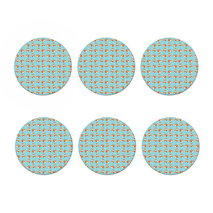 Winter Fox Pattern Print Coaster Set
