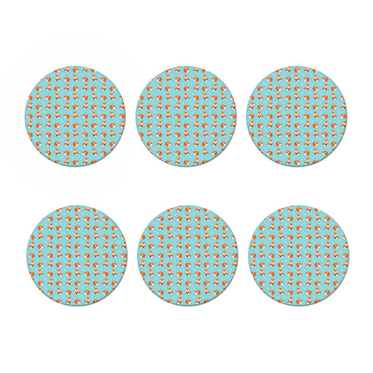 Winter Fox Pattern Print Coaster Set