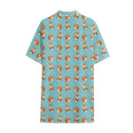Winter Fox Pattern Print Cotton Hawaiian Shirt
