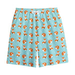 Winter Fox Pattern Print Cotton Shorts